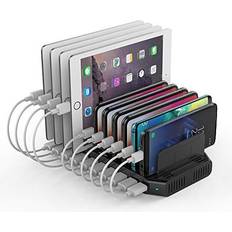 Multi usb charger Alxum 60w 10 port 2.4a usb charging station, multi device charger station for