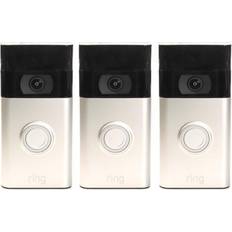 Ring 3 Pack 1080p Video Doorbell 2020 Release, Satin Nickel