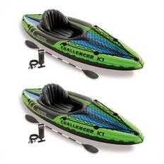 Intex Kayaking Intex Challenger K1 1-Person Inflatable Sporty Kayak with Oars and Pump 2-Pack