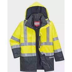 Portwest Biz Flame Hi Vis Flame Resistant Rain Multi Protection Jacket Yellow Navy