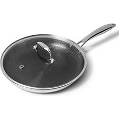HexClad 12 Inch Hybrid Stainless Steel Griddle Non-Stick Fry Pan