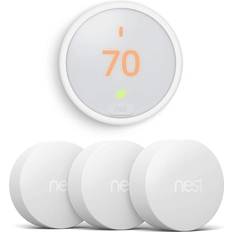 Google Room Thermostats Google Nest Thermostat E White T4000ES w 3 Nest Temperature Sensors T5000SF