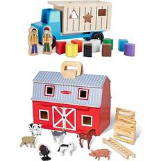 Mattel Shape Sorters Mattel Melissa & Doug Shape-Sorting Dump Truck with Fold & Go Barn