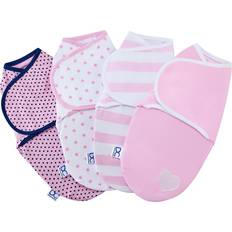 Delta Children Baby care Delta Children Little Lambs Adjustable Swaddle Wrap 4-Pack in Pink Size Small/Medium 100% Natural Pink Small/Medium