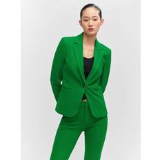 Women Blazers Mango Women's Blunt Stitch Fitted Blazer Green Green