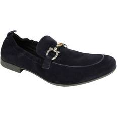 Blue Low Shoes Ferragamo Men's Suede Stretch Horsebit Loafer
