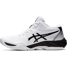 Volleyball Shoes Asics Men's Netburner Ballistic FlyteFoam Mid Top Volleyball Shoes, 10.5, White/Black