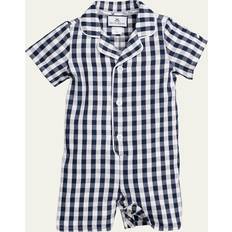 Playsuits Children's Clothing Petite Plume Girl's Gingham Check Romper, Newborn-24M Navy 12-18 MONTHS