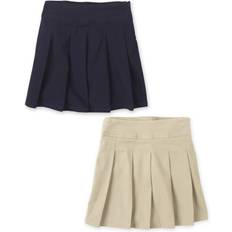 Skirts Children's Clothing The Children's Place Girl's Uniform Slim Pleated Skort 2-pack - Sandy/Tidal