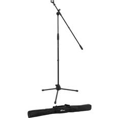 World Rhythm Boom-Mikrofonständer und Mic Clip Höhenverstellbarer Mikrofonständer mit Stativfuß und Mikrofon-Clip und Tragetasche