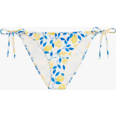 Monki Zitronen-Bikinihose mit Seitenbändern Weiß Zitronen, Bikini-Unterteil in Größe XL. Farbe: White w lemons