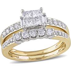 Jewelry Gem & Harmony Bridal Ring Set - Gold/White Gold/Diamonds