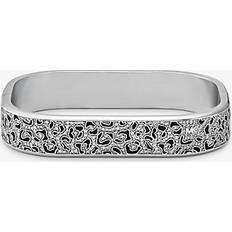 Michael Kors Jewelry Michael Kors Plated Cheetah Print Bangle Bracelet Silver Silver