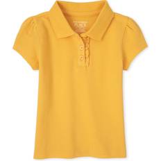 Polo Shirts Children's Clothing The Children's Place Toddler Girls Uniform Ruffle Pique Polo 5T Yellow 100% Cotton Yellow 5T