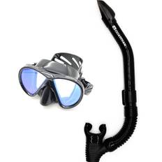 Snorkel Sets Guardian Chroma HD Mirrored Snorkeling Combo, Black/Blue Holiday Gift