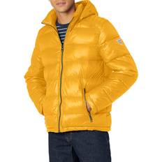 Guess Men Outerwear Guess Men's Hooded Puffer Coat Yellow Yellow