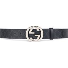 Leather Clothing Gucci GG Supreme Belt with Buckle - Black/Grey
