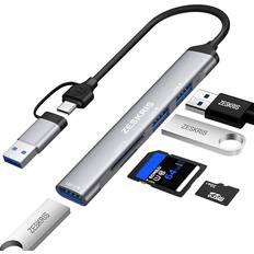 5 Ports Ultra-thin Data Type C Hub with 1 USB 3.0, 2 USB 2.0