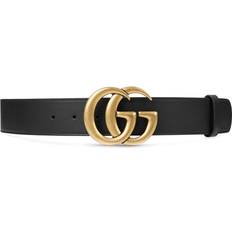 Gucci Men Belts Gucci Nero Logo-Buckle Wide Leather Belt - Black