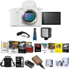 Digital Cameras on sale Sony ZV-E1 Camera White with NP-FZ100 Battery, 128GB Card and Shotgun Mic