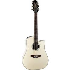 Takamine Black Acoustic Guitars Takamine GD37CE-12 12-String Acoustic Electric Pearl White