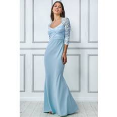 Lace Bodice Maxi Dress With Sleeves - Mint