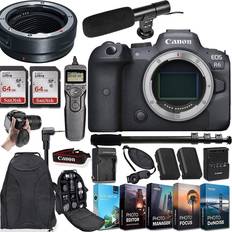 Mirrorless Cameras Canon Canon EOS R6 Mirrorless Digital Camera Body Only and Mount Adapter EF-EOS R Bundle Deluxe Accessories Kit