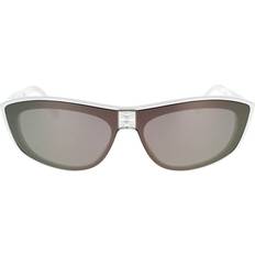 Givenchy Shield Sunglasses, 146mm White/Silver Mirror
