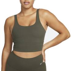 Nike Zenvy Women's Light-Support Non-Padded Longline Sports Bra - Cargo Khaki/White