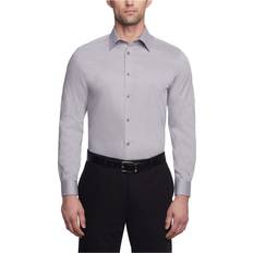 Shirts Calvin Klein Men's Dress Shirts Slim Fit Non Iron Solid, Cement, 15.5" Neck 32"-33" Sleeve