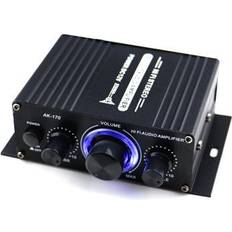 Amplifiers & Receivers AK170 12V Mini Audio Power Amplifier Digital Audio Receiver AMP Dual Channel 20W 20W Bass Treble Volume Control for Car Home Use