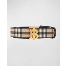 Canvas Clothing Burberry TB Check Reversible Belt ARCHIVE BEIGE