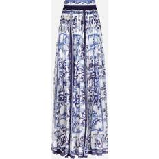 Dolce & Gabbana Long majolica-print chiffon skirt