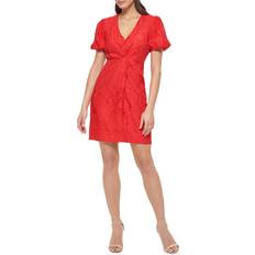 Guess Midi Dresses Guess Women's Floral Puff-Sleeve Red