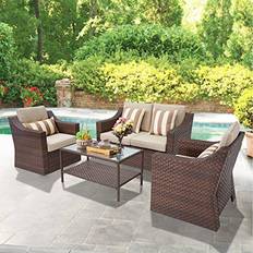 Rattan Outdoor Lounge Sets SOLAURA Sectional Outdoor Lounge Set