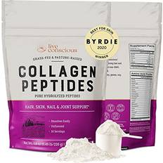 Supplements Live Conscious Collagen Powder Hydrolyzed Collagen Peptides Type I III Paleo