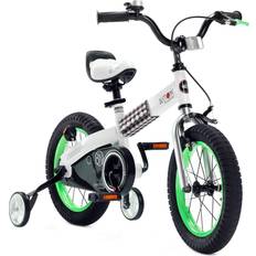 Kids' Bikes on sale RoyalBaby RoyalBaby Button Bicycles with Training Wheels Child Bicycle 14 Inch White-Green Kids Bike
