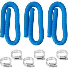 Pool Pump Hoses for Above Ground Pool 1.25 x 41 Inch Pool Hoses Fit for Intex Pool Filter Pump 607 635 637, Replacement Pool Tubes for Coleman Pool 32mm Hoses, 3 Pcs Hoses & 6 Clamps Included