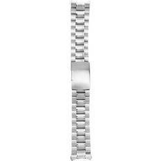 Watch Straps on sale Frcolor 22mm Curved End Solid Bracelet Band Silver