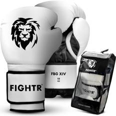 Boxing Gloves FIGHTR Boxing Gloves Ideal Stability & Impact Strength Punching Gloves for Boxing, MMA, Muay Thai, Kickboxing & Martial Arts Includes Carry Bag White/Black, oz