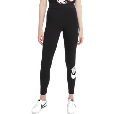 Nike Pantyhose & Stay-Ups Nike Sportswear Essential Women's High-Waisted Logo Leggings - Black/White