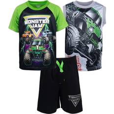 Monster Jam T-shirt Tank Top & French Terry Shorts Set 3pcs - Grey/Black