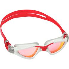Grå Svømmebriller Aqua Sphere Kayenne Swim Goggles with Smoke Lens Red Titanium Mirrored