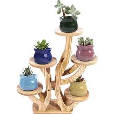 Wood Planters Accessories XXXFLOWER Tiered Plant Stands Succulent Pot Small Plant