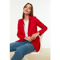 Trendyol Collection Blazer Jacke mit rotem Knopf, rot
