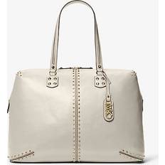 Michael Kors Weekend Bags Michael Kors Astor Extra-Large Studded Leather Weekender Bag Natural ONE SIZE