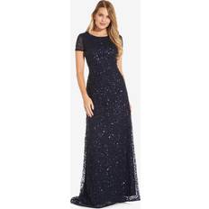 Adrianna Papell Sequin Scoop Back Maxi Dress