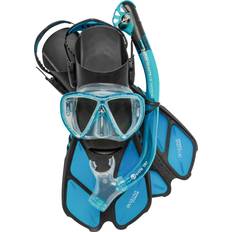 Snorkel Sets Cressi Bonete Pro Dry Set, Translucent Aquamarine