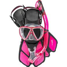 Snorkel Sets Cressi Bonete Pro Dry Set, Translucent Pink