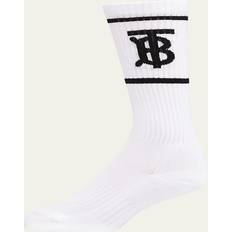 Burberry Underwear Burberry Men's TB Logo Dual-Stripe Sport Socks WHITE